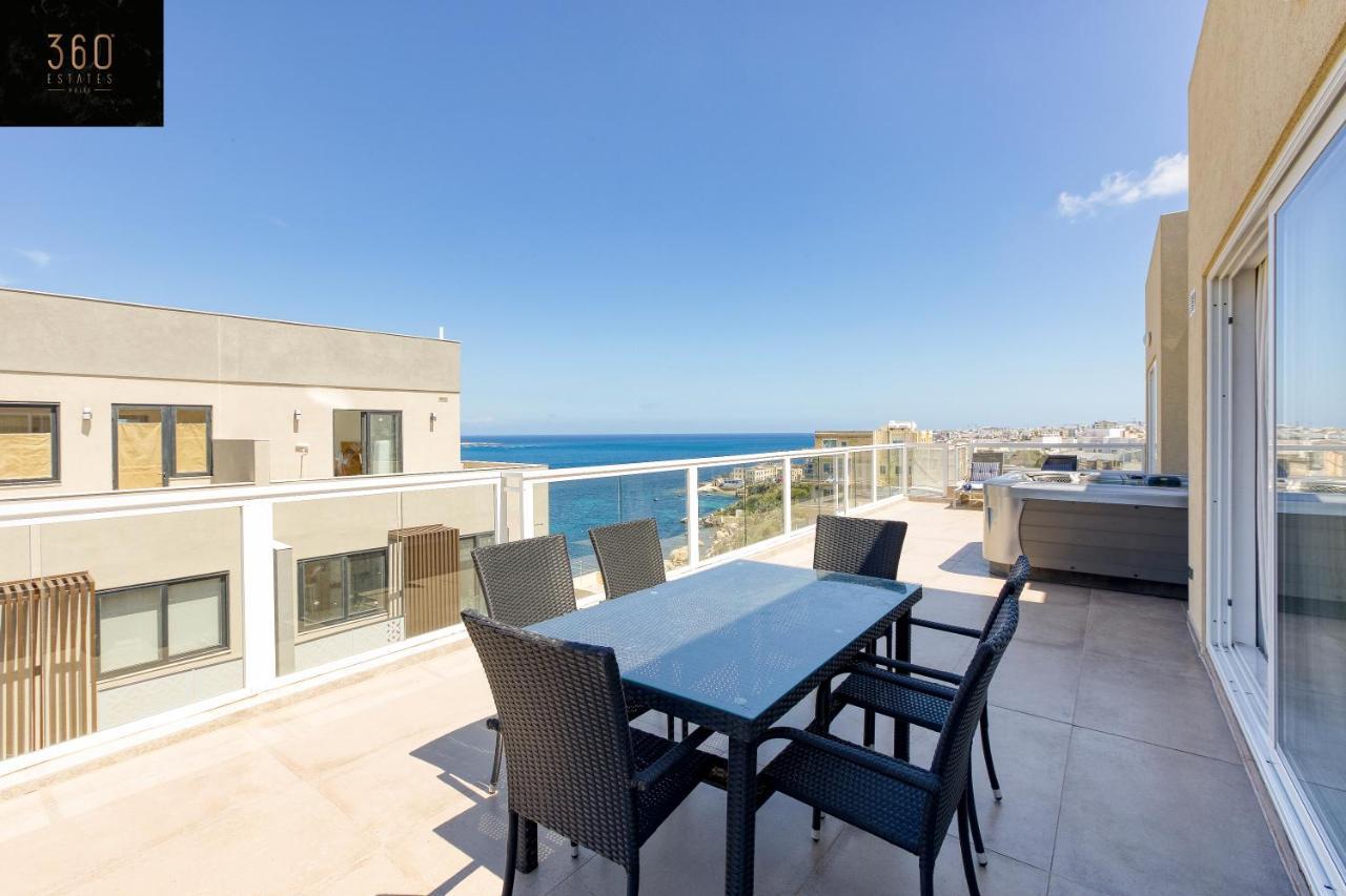 Lux Sea Front Penthouse With Breathtaking Views In St Pauls By 360 Estates Leilighet San Pawl il-Baħar Eksteriør bilde